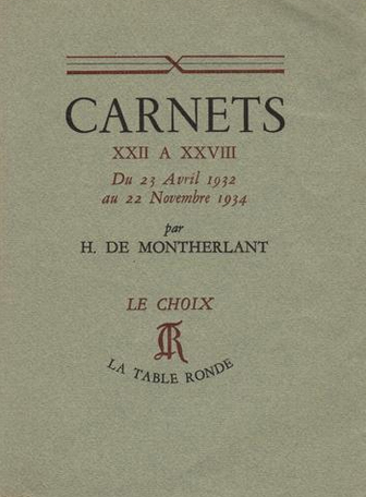 Carnets XXII à XXVIII