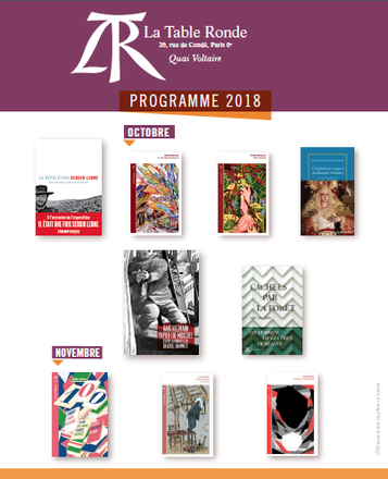 Programme des parutions des Editions La Table ronde - Octobre - Novembre 2018